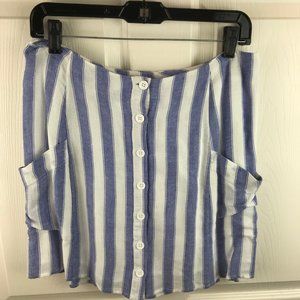 NWT Rails Willow Striped Linen Blend Skirt Medium